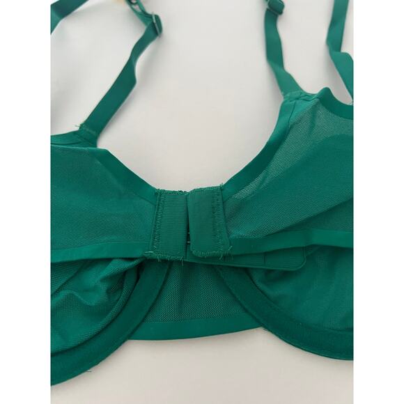 NWT Aerie Women's Smoothez Mesh Unlined Balconette Underwire Green Size 32D - Picture 3 of 10